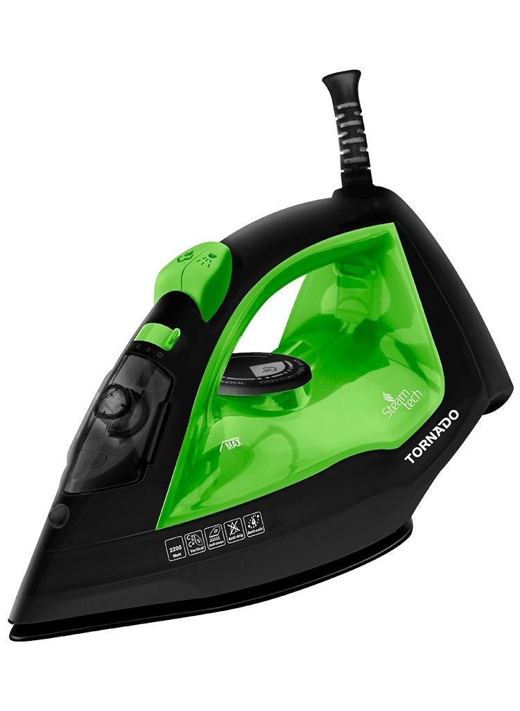 Tornado 2200W Steam Iron – Ceramic Soleplate – Green (TST-2200NC)