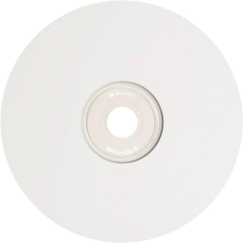 VERBATIM أقراص CD-R فارغة 700MB 80 دقيقة 52x قابلة للتسجيل للبيانات والموسيقى مع سطح أبيض فارغ - عبوة 100 قرص - Image 2