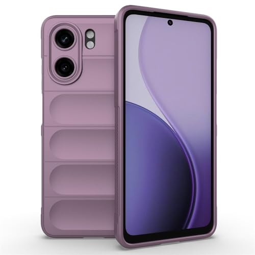 Casotec Back Cover for Oppo A5x 4G / A5x 5G | Full Camera Protection | Liquid Silicon Case | Flexible Bumper Case for Oppo A5x 4G / A5x 5G (Purple) - Image 1