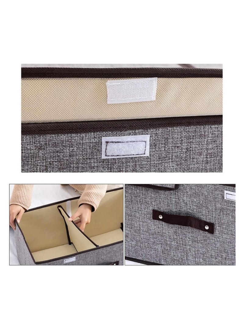 ZERIFAM ZERIFAM Clothing Storage Box - Foldable Storage Box, 3Pcs Double Lid Foldable Closet Organizers, Suitable For Storing Household Clothes, Toys, Sundries And Other Items. (Grey)  - Image 2
