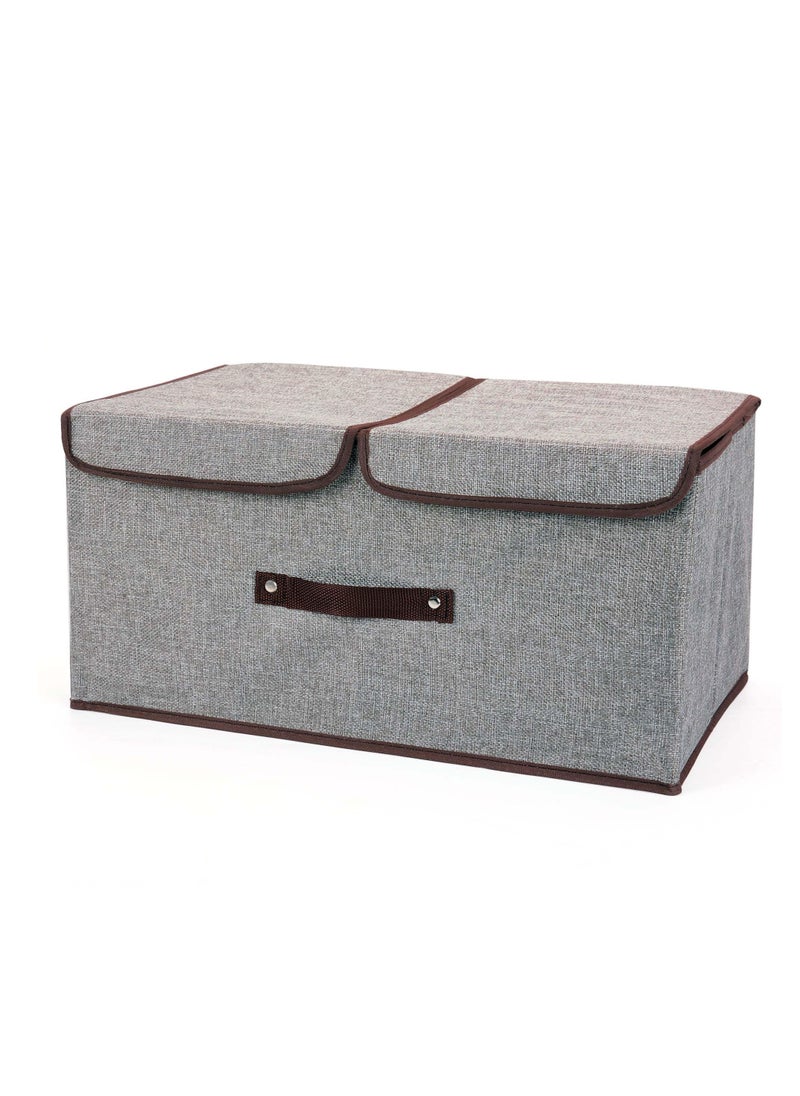 ZERIFAM ZERIFAM Clothing Storage Box - Foldable Storage Box, 3Pcs Double Lid Foldable Closet Organizers, Suitable For Storing Household Clothes, Toys, Sundries And Other Items. (Grey)  - Image 4