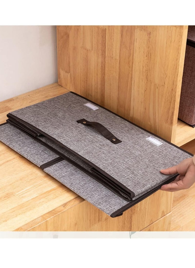ZERIFAM ZERIFAM Clothing Storage Box - Foldable Storage Box, 3Pcs Double Lid Foldable Closet Organizers, Suitable For Storing Household Clothes, Toys, Sundries And Other Items. (Grey)  - Image 3