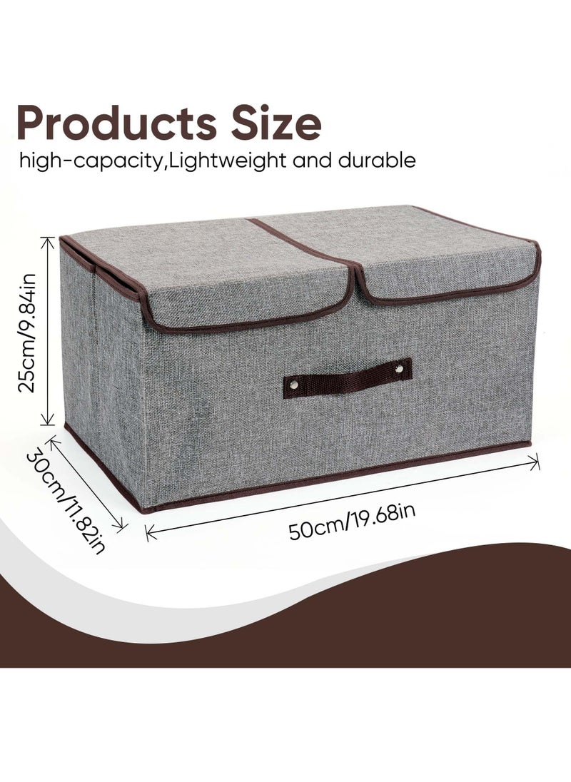 ZERIFAM ZERIFAM Clothing Storage Box - Foldable Storage Box, 3Pcs Double Lid Foldable Closet Organizers, Suitable For Storing Household Clothes, Toys, Sundries And Other Items. (Grey)  - Image 5