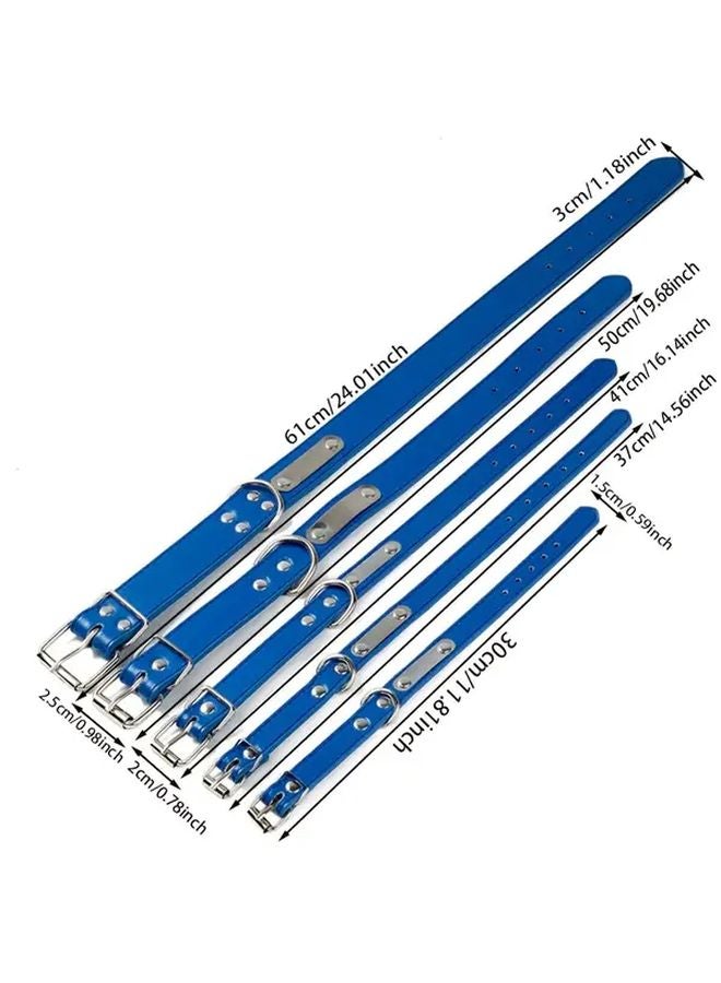 طوق كلب أحمر كبير الحجم قابل للنقش من الجلد الصناعي مع عاكس ليلي مخصص - Image 3