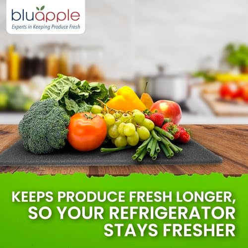 Bluapple FreshMats, Refrigerator Bin Liner, Fridge Drawer Mats, Crisper Life Extender Liner Keeps Produce Fresh Longer, Anti-Bruising, Helps Air Circulation, Washable & Reusable (4-Mats, 12x15, Gray) - Image 5