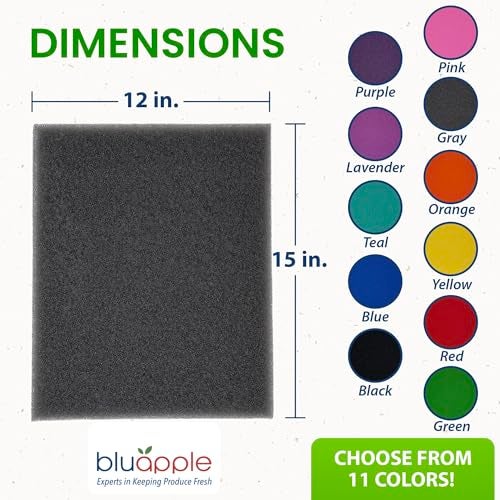 Bluapple FreshMats, Refrigerator Bin Liner, Fridge Drawer Mats, Crisper Life Extender Liner Keeps Produce Fresh Longer, Anti-Bruising, Helps Air Circulation, Washable & Reusable (4-Mats, 12x15, Gray) - Image 4