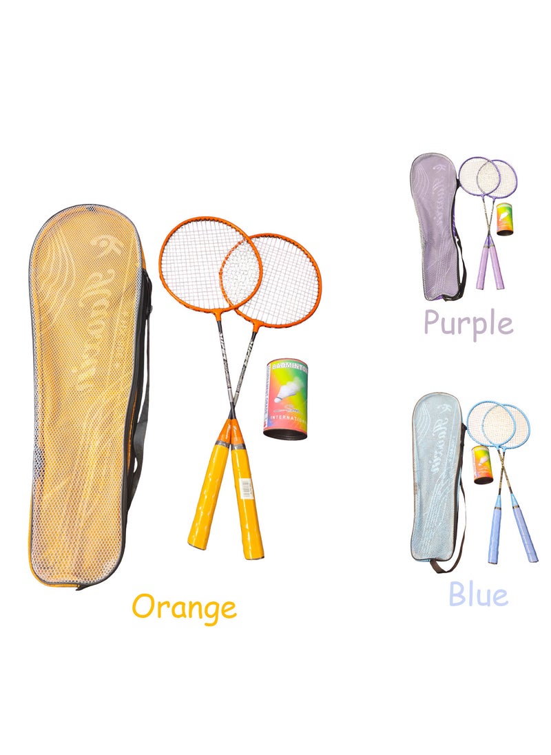 Generic Badminton Racquets Set with 2 Plastic Shuttles and Bag Multicolour Randomly Assorted  - Image 1