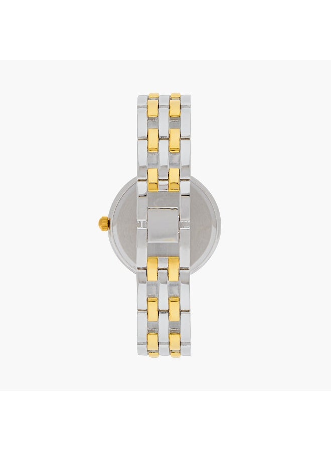 OMAX ساعة يد أنالوج ذهبية وفضية للنساء - Image 3