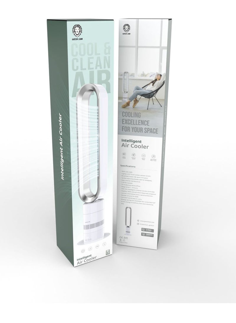 GREEN LION - Intelligent Air Cooler /Remote Control / Powerful Airflow / Lightweight Easy to Carry /Low Noise /Digital Display  - White - Image 1