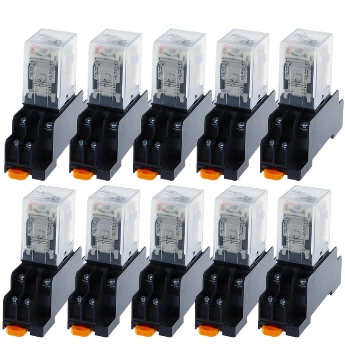 Generic General Purpose DPDT Micro Mini Relay 10 Set With Socket Base ...