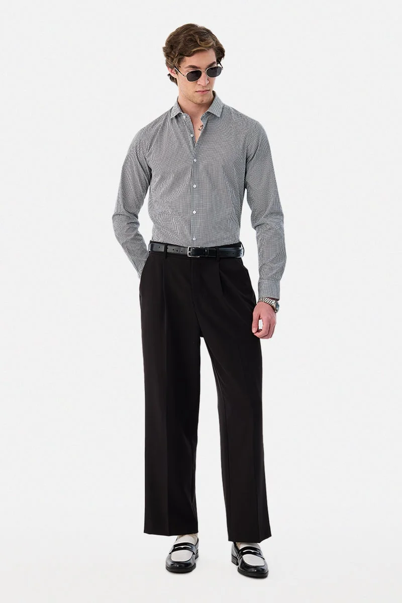 SNITCH 100% Cotton Geometric Slim Fit Shirt