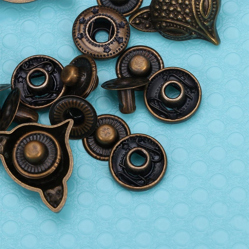Vintage Copper Snap Buttons Set with Animal Head and Base for DIY Sewing Crafts and Bag Closures - Image 5