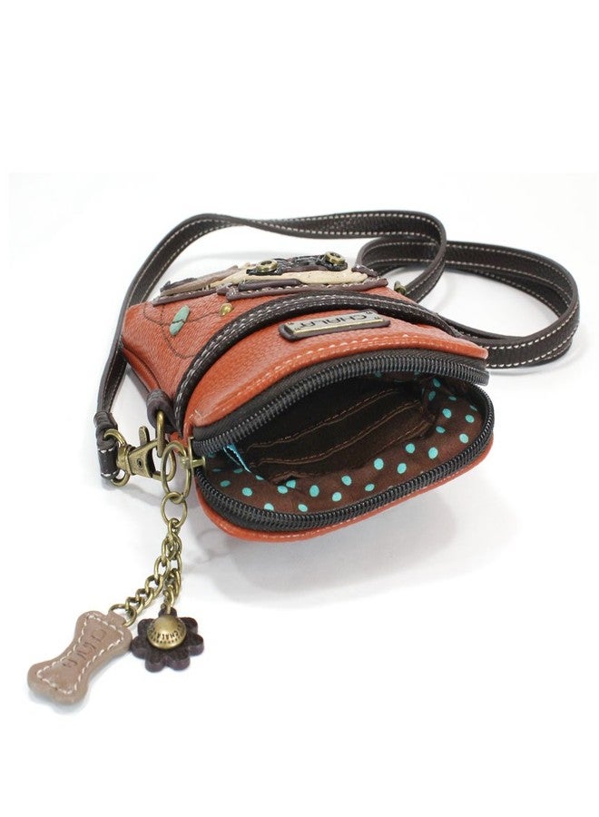 CHALA Dog Collection Cell Phone Crossbody Purse-Women PU Leather/Canvas Multicolor Handbag with Adjustable Strap - Pug - orange - Image 3