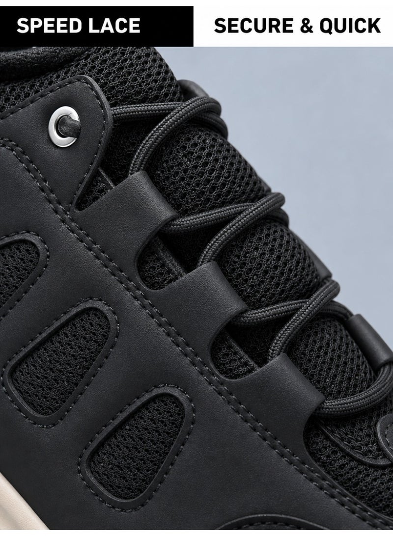 Men's athletic shoes, stylish classic low-top sneakers, outdoor hiking boots, breathable and comfortable athletic shoes, lightweight walking shoes, non-slip fitness and jogging shoes, athletic casual shoes, black - Image 3