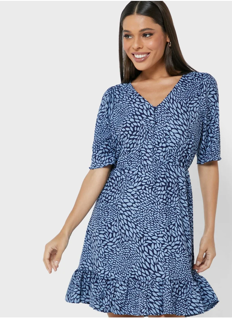 ONLY V-Neck Printed Dress