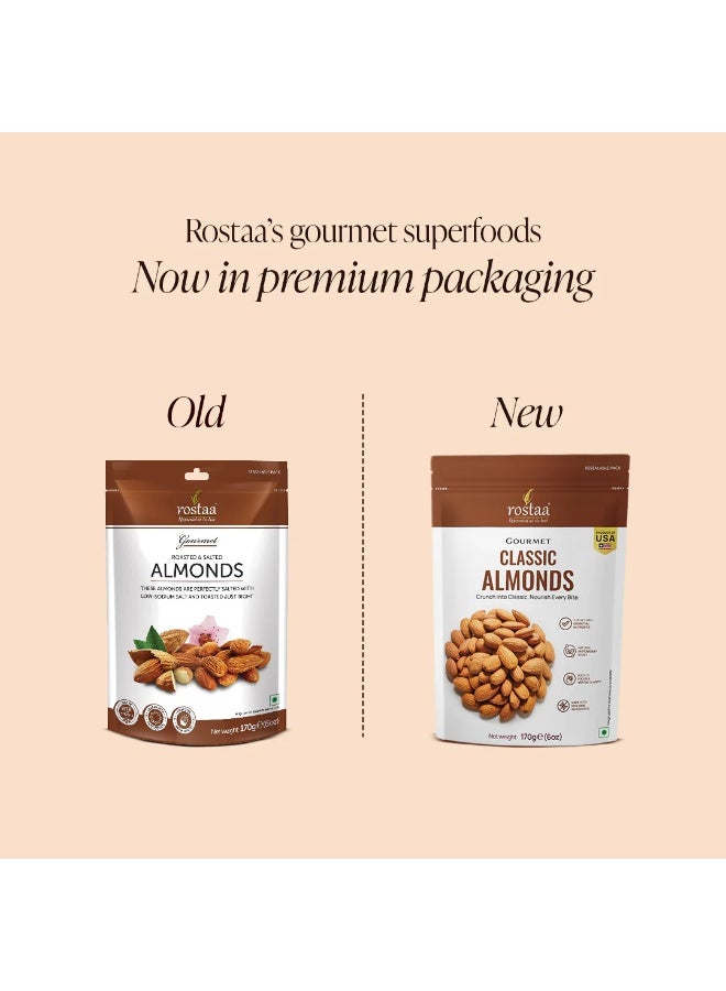 Rostaa Classic Almonds 170g – Premium Roasted Almonds, Protein-Rich & Healthy Snack - Image 4
