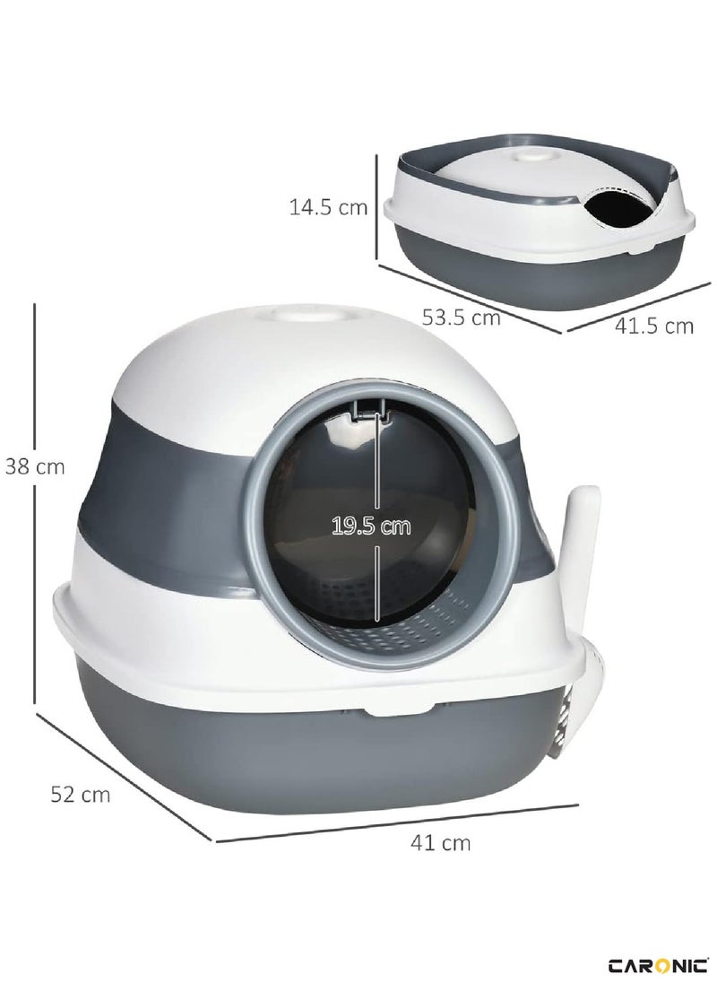 CARONIC Pet Litter Box Foldable With Litter scoop Portable Closed Splash proof Easy To Clean 41*52*38CM  - Image 2