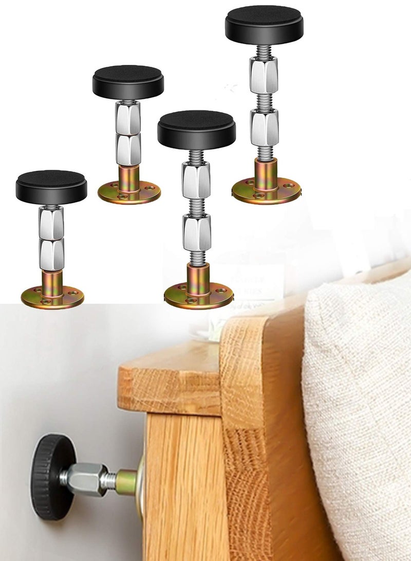 XiuWoo 4 Pack Adjustable Threaded Bed Frame Stabilizer Tool、 Headboard Stopper for Bed Cabinet Sofa - Image 1