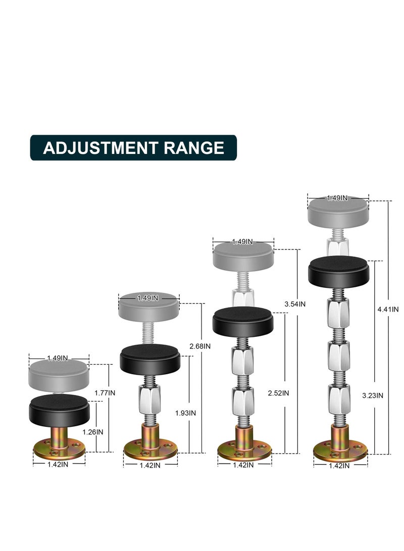 XiuWoo 4 Pack Adjustable Threaded Bed Frame Stabilizer Tool、 Headboard Stopper for Bed Cabinet Sofa - Image 3