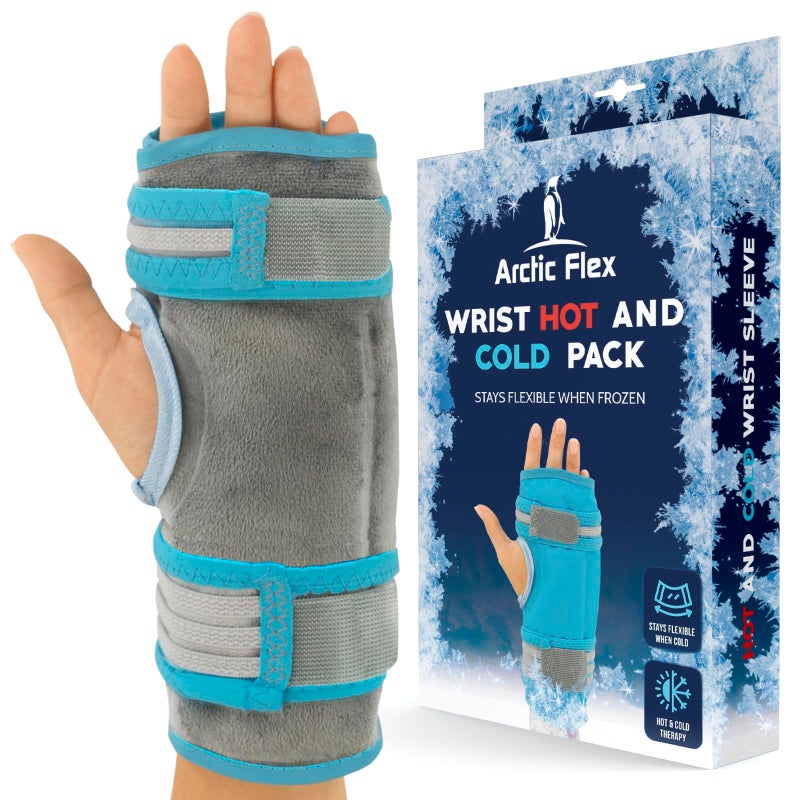 Arctic Flex Wrist Ice Pack Wrap - Hot & Cold Therapy Brace For Hand - Soft Gel For Pain Relief, Rheumatoid Arhtritis, Surgery, Swelling & Sprains - Adjustable Straps For Heating Or Cooling Compression - Image 1