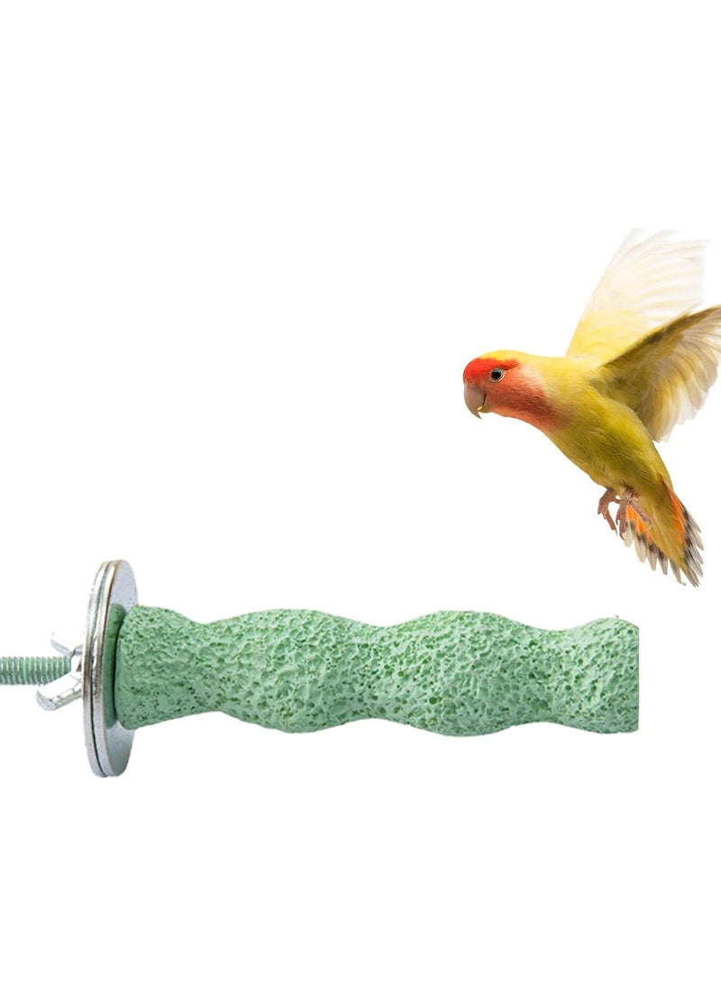 CMGTYYD. عصا جثم الببغاء - حجر طحن أسنان الطيور الكالسيوم الكالسيوم | لعبة مضغ طبيعية ذات سطح خشن لتمرين المنقار والمخلب لطيور الكوكاتيل والببغاء واللوريكيت والكونيور والببغاوات | مرفق قفص الطيور - Image 1