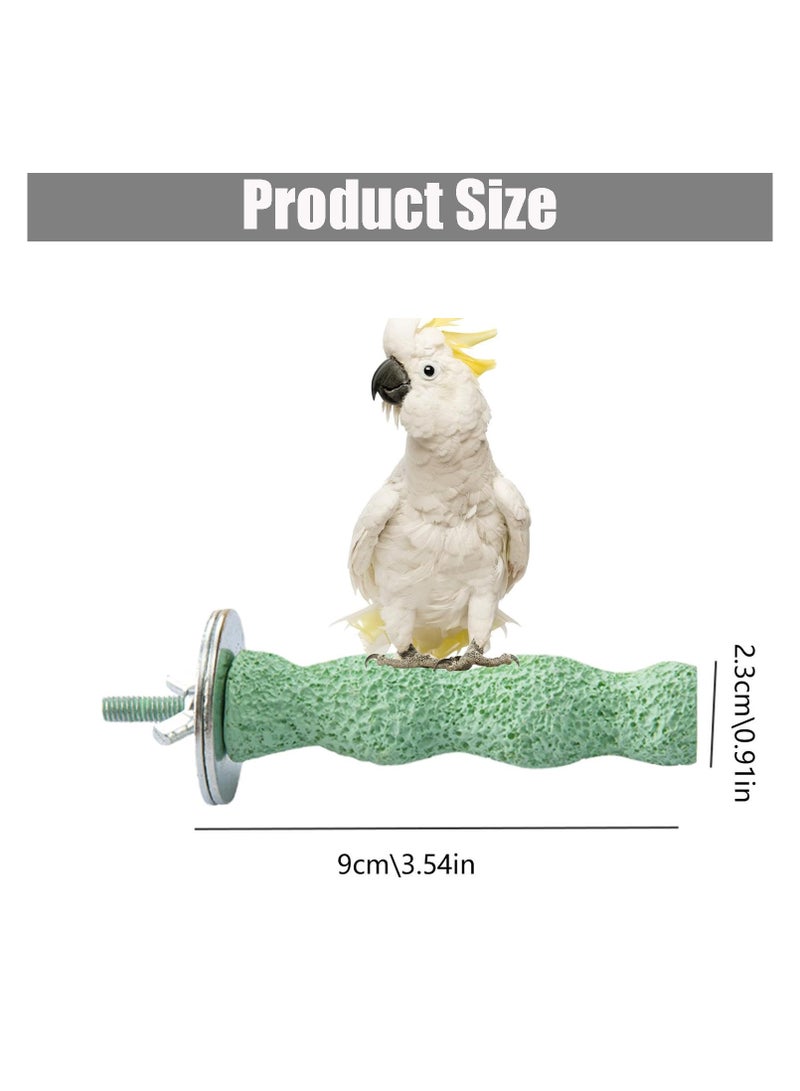 CMGTYYD. عصا جثم الببغاء - حجر طحن أسنان الطيور الكالسيوم الكالسيوم | لعبة مضغ طبيعية ذات سطح خشن لتمرين المنقار والمخلب لطيور الكوكاتيل والببغاء واللوريكيت والكونيور والببغاوات | مرفق قفص الطيور - Image 2