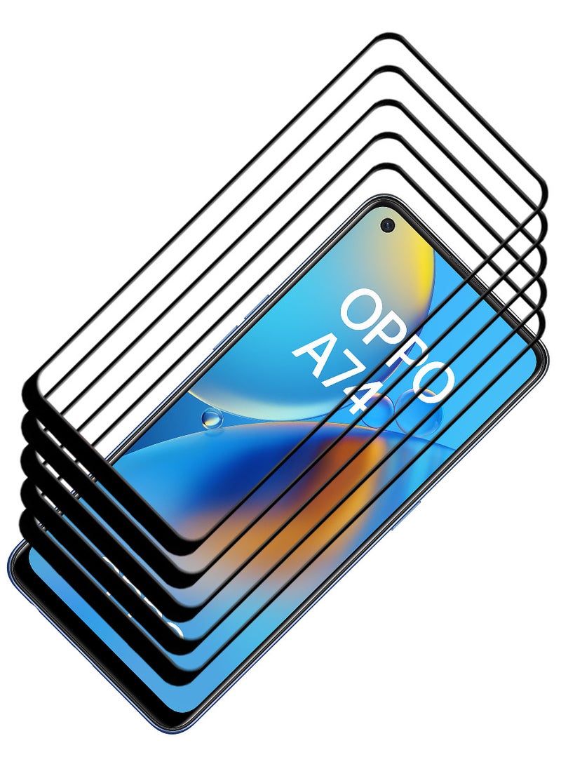 ACLIX 5 Pieces Antistatic ESD Dustproof Premium Quality High Definition Tempered Glass Screen Protector Designed For Oppo A74 - Image 1