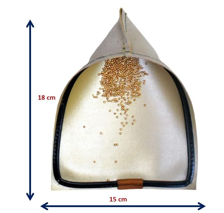 Prabhas Designs Satin Cloth Zardosi Loading and Bead Loading Bag 18 x 15 cm Triangle Zipper Pouch for Aari Embroidery  - Image 3