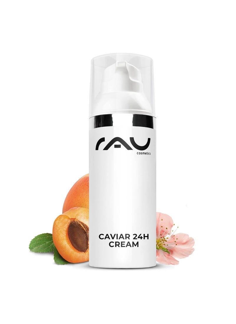 rau cosmetics RAU Caviar 24h Cream 17 fl oz  Antiaging moisturizer  antiwrinkle face cream  day cream with caviar almond oil hyaluronic acid Q10  shea butter 