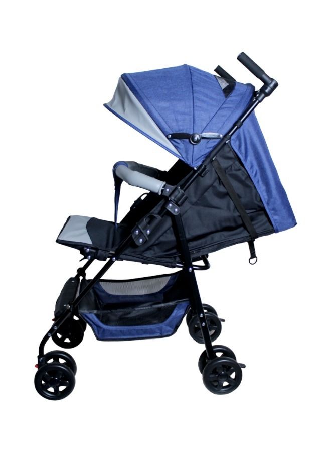 صندوق العاب عربة أطفال قابلة للطي وخفيفة الوزن مصنوعة من مواد عالية الجودة ومقبض قابل للطي باللون الأزرق - Image 3