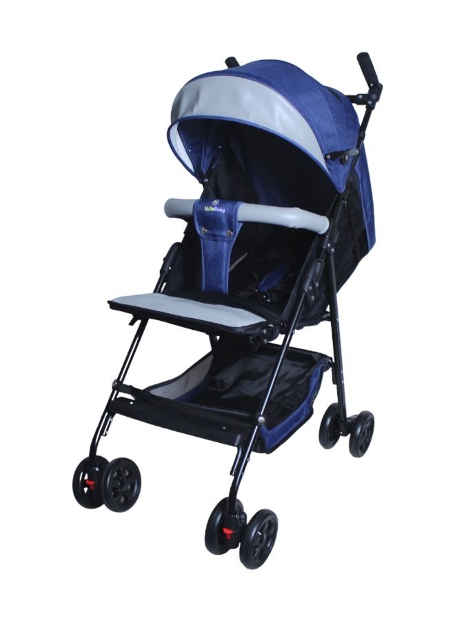 صندوق العاب عربة أطفال قابلة للطي وخفيفة الوزن مصنوعة من مواد عالية الجودة ومقبض قابل للطي باللون الأزرق - Image 2