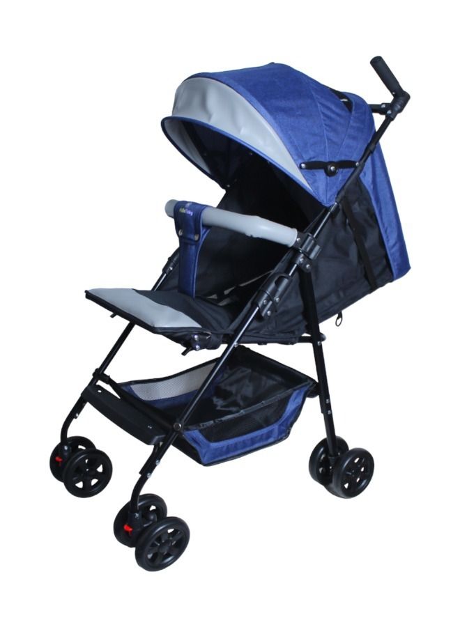 صندوق العاب عربة أطفال قابلة للطي وخفيفة الوزن مصنوعة من مواد عالية الجودة ومقبض قابل للطي باللون الأزرق - Image 1