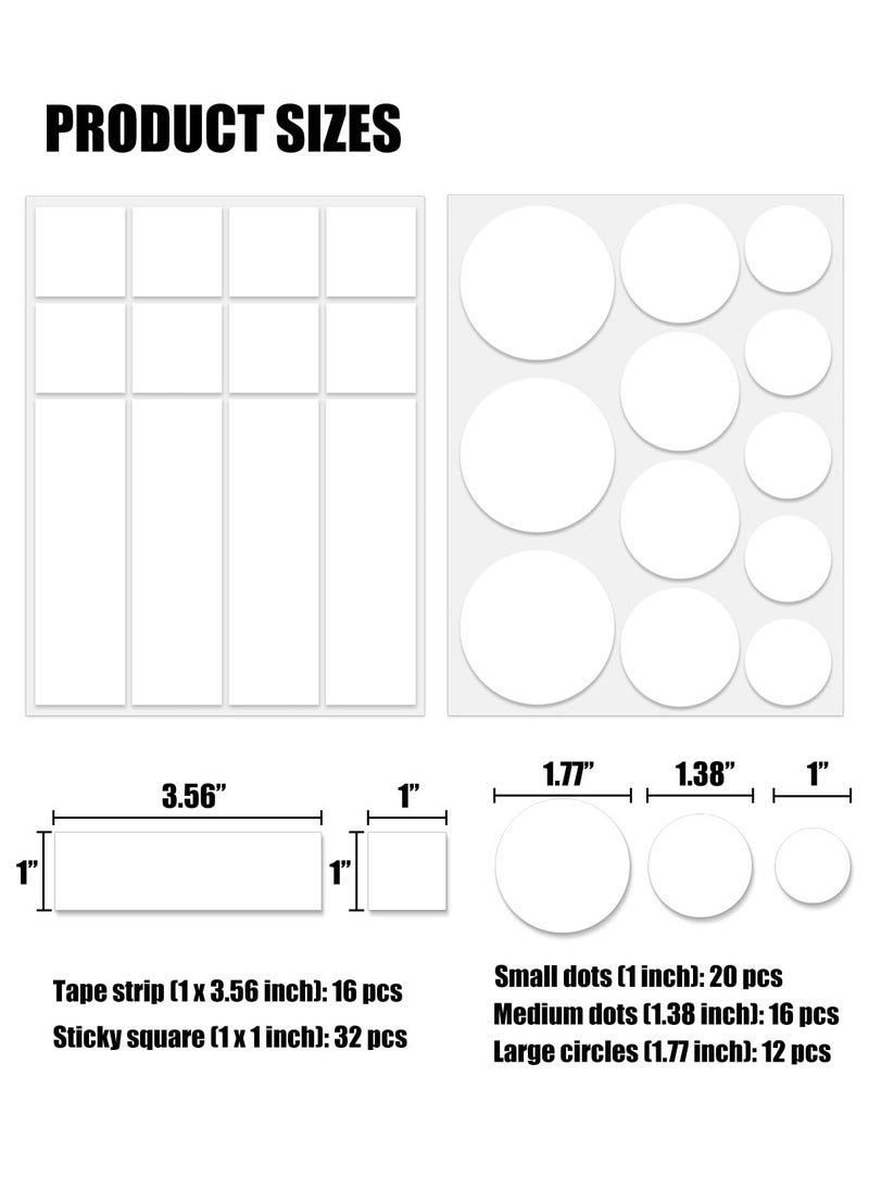 Oasisgalore - 96 PCS Double Sided Tape Mounting Tape for Wall, Picture Hanging Strips for Photo Decoration, Party and More - Image 1