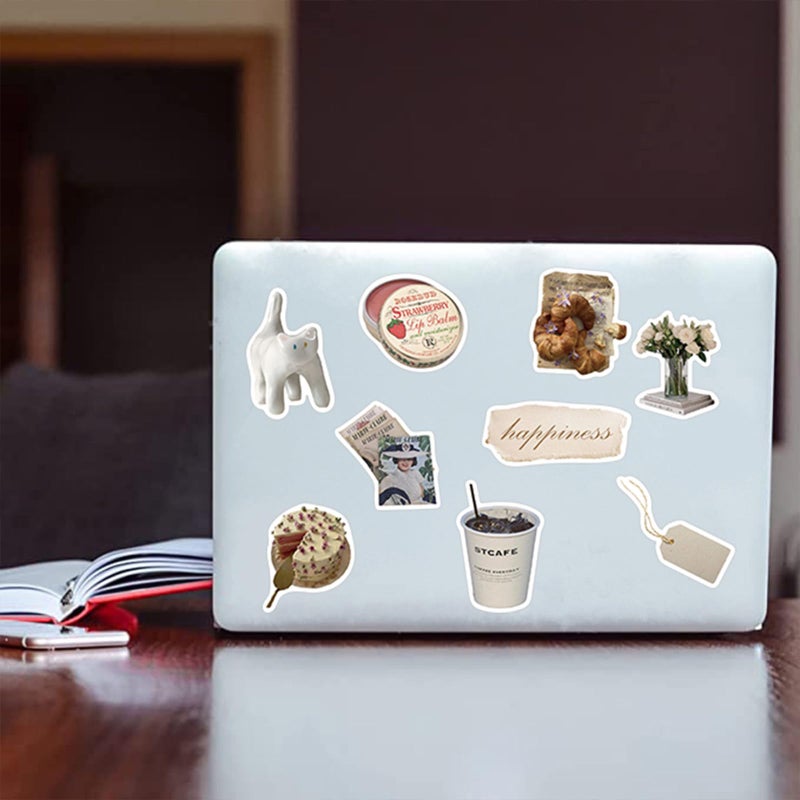 DIDODO 50pcs Cute Aesthetic Stickers for Laptop Scrapbook Journal, Funny Waterproof Aesthetic Stickers for Kids Teens Adults, Vinyl Decals for Water Bottle Pad Notebook Party Supplies(Brown) - Image 5