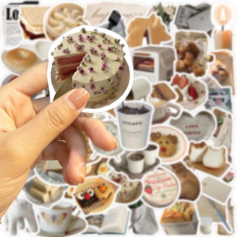 DIDODO 50pcs Cute Aesthetic Stickers for Laptop Scrapbook Journal, Funny Waterproof Aesthetic Stickers for Kids Teens Adults, Vinyl Decals for Water Bottle Pad Notebook Party Supplies(Brown) - Image 2