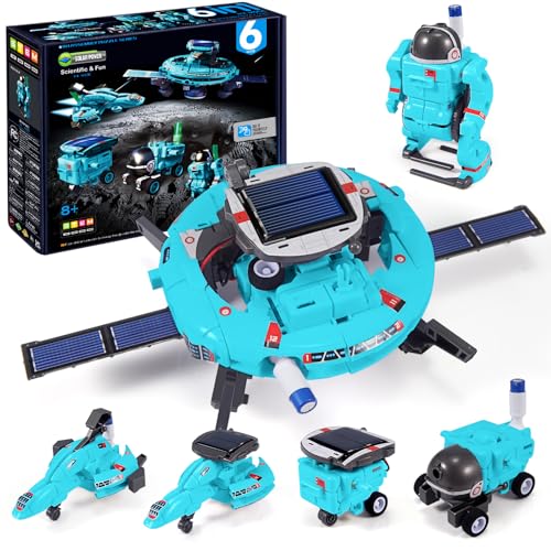 COBFDHA STEM Toys for Kids Ages 8-13, Christmas Birthday Gifts for 8 9 10 11 12 13 14 Year Old Teen Boys Girls, 6-in-1 Solar Robot Educational Science Building Experiment Kits - Image 1