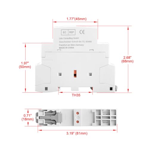 Heschen Household AC Contactor, HSR1-25, 2 Pole, Two Normally Closed, AC 220V/230V Coil Voltage, 35mm DIN Rail Mount (1) - Image 5