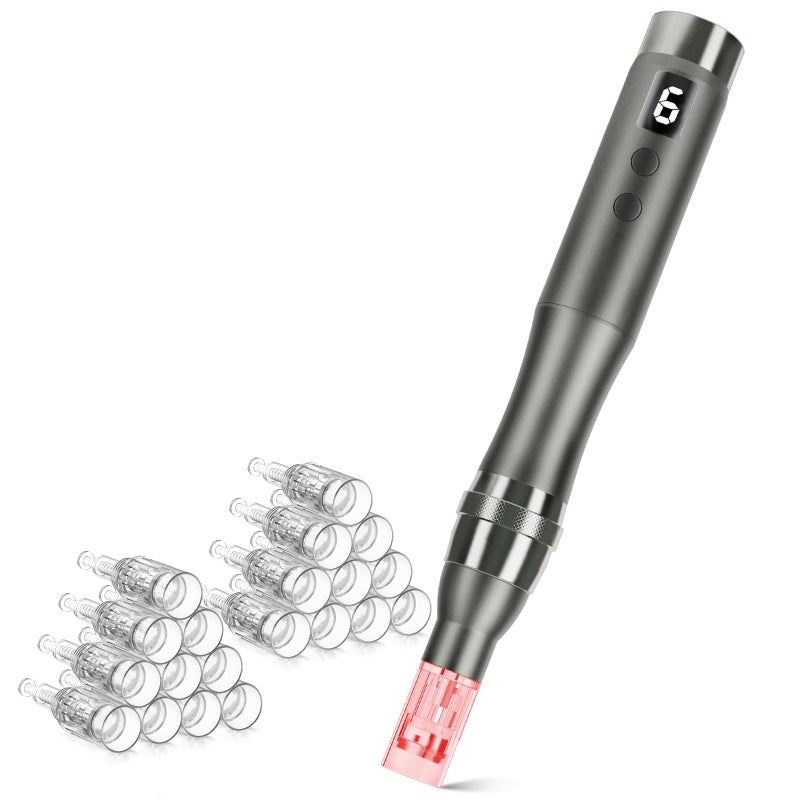 Glemme Microneedle Derma Roller Pen Microneedling Roller 025mm Dermabrasion Roller for Face Skin Microneedle Micro Needle Roller 025mm for Men and Women Home Use - Image 2