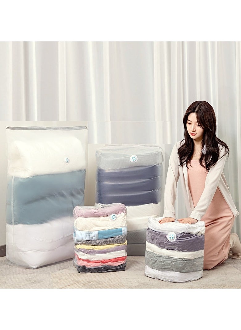 4 Piece Vacuum Storage Bags,No Pump Required,Space Saver Bags,Jumbo Cube bag,Extra Large Vacuum Sealer Bags for Comforters Blankets Bedding Duvet,Closet Organizers (S-M-L-XL, 4pcs)