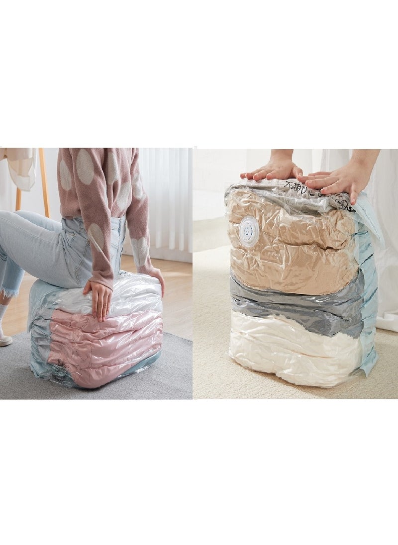 4 Piece Vacuum Storage Bags,No Pump Required,Space Saver Bags,Jumbo Cube bag,Extra Large Vacuum Sealer Bags for Comforters Blankets Bedding Duvet,Closet Organizers (S-M-L-XL, 4pcs)
