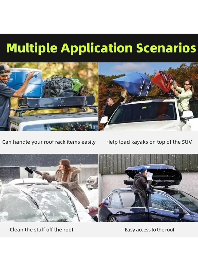 مساعدة دواسة سقف سيارات الرباعية الدقيقة ، دواسة مساعدة مقاومة للانزلاق والخدوش دواسة سقف سيارات الرباعية الدقيقة مساعدة دواسة باب الخطاف مساعدة دواسة باب الخطاف مع حماية مطاطية وحيدة ، سلم قابل للطي - Image 3