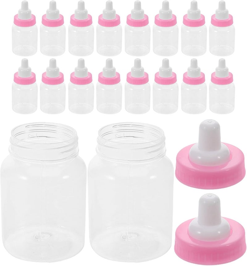GALPADA 48pcs Pink Plastic Milk Bottle Candy Boxes Shower Feeding Bottle Party Favors Refillable Treat Containers for Newborn Birthday - Image 1