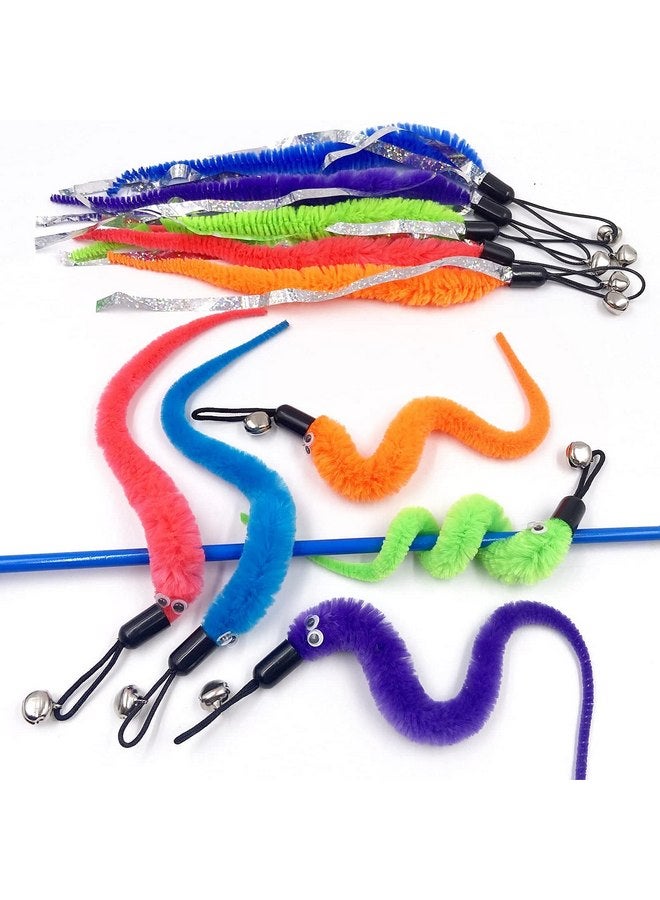 TIENAILING Cat Worm Toy Refills Cat Toys Wand Replacement, 15 Pieces Cat Worms Refill, Worm Cat Toy Attachment for Cat Wand - Image 4