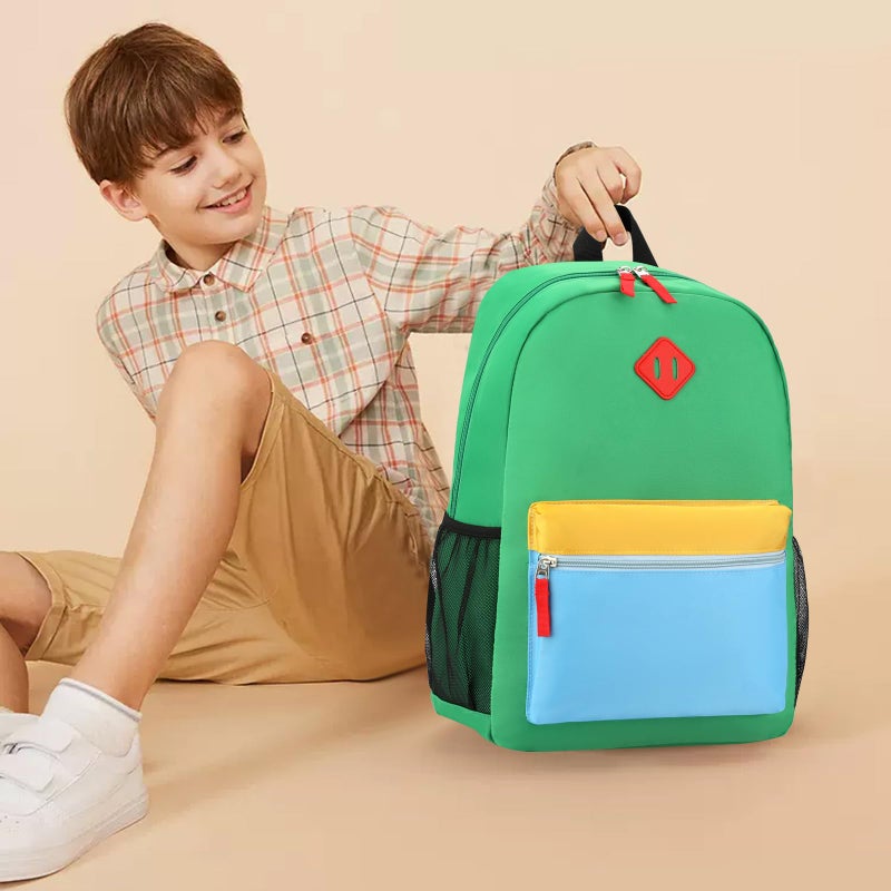 BEFUNIRISE Backpack Set for Girls Boy Kids Backpack with Lunch Box for Elementary Primary Kindergarten School Bag (Green Blue Set, Large) - Image 5