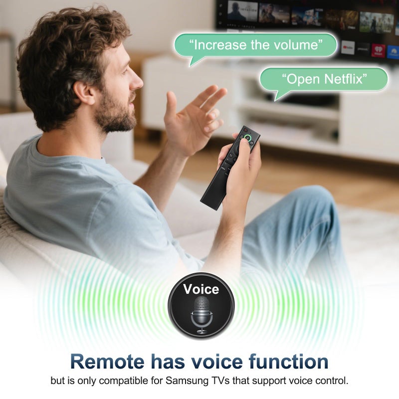 Acoyer for Samsung-Smart-TV-Remote-Control-Replacement,Remote for 2019 2026 Samsung Frame Curved Crystal Smart TVs, with Voice Control - Image 4