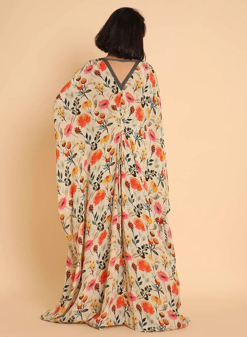 HANA & SARA Garden Bloom Kaftan Jalabiya Dress - Rustic Arabic Charm