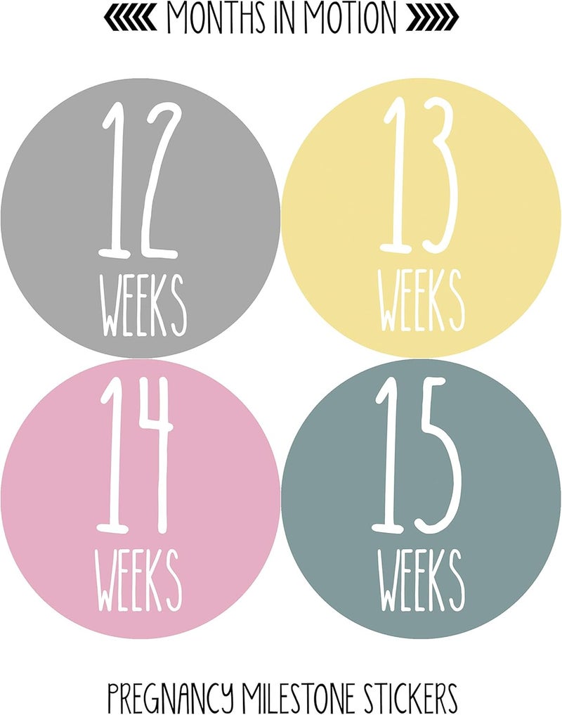 Months In Motion Weekly Pregnancy Growth Sticker  Week to Week Pregnant Expecting Photo Prop  Maternity Keepsake  Baby Bump  Weekly Stickers Photo Set of 36 Stickers - Image 2