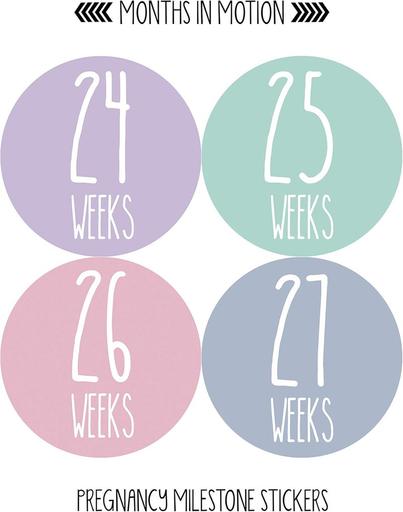 Months In Motion Weekly Pregnancy Growth Sticker  Week to Week Pregnant Expecting Photo Prop  Maternity Keepsake  Baby Bump  Weekly Stickers Photo Set of 36 Stickers - Image 5