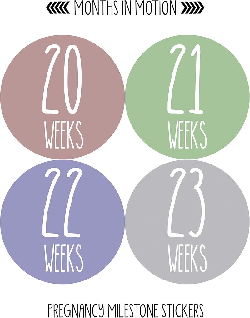 Months In Motion Weekly Pregnancy Growth Sticker  Week to Week Pregnant Expecting Photo Prop  Maternity Keepsake  Baby Bump  Weekly Stickers Photo Set of 36 Stickers - Image 4