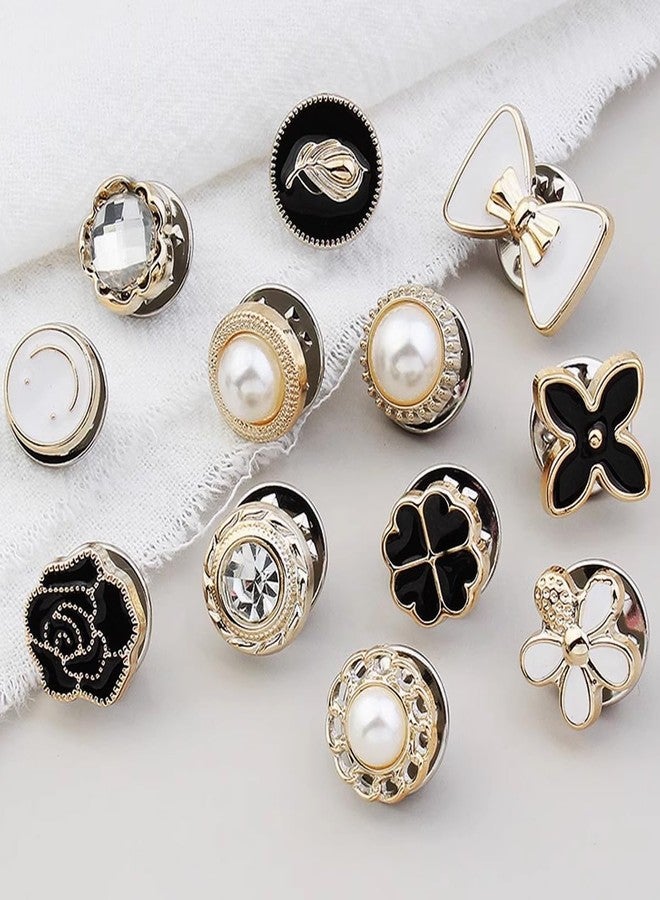 TIHOOD 100PCS Pearl Brooch Buttons, No Sew Instant Removable Reusable Cover Up Buttons Pins, Rhinestone Brooch Pins for Women Fashion, Replacement Safety Button - Image 4
